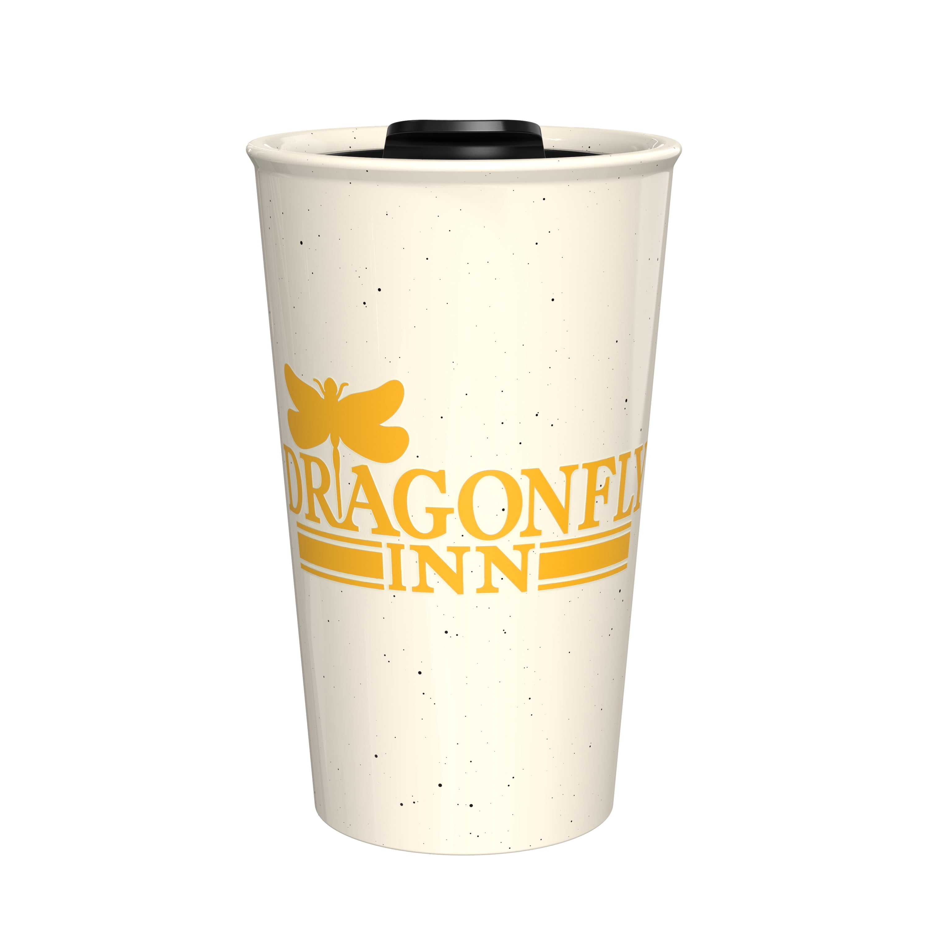 Zak Designs 11oz Gilmore Girls Java Twist Tumbler, Double Wall Ceramic Tumbler with Twisting Lid for Travel
