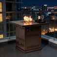 thumbnail image 2 of 28" Brown Square Propane Fire Pit Table - 50000 BTU with Hidden Tank Storage & Quick Assembly for Patio (ETL Certified), 2 of 10