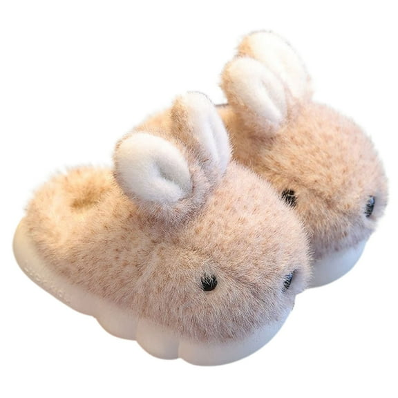 XIMIN Toddler Girls Rabbit Slippers Cute Soft Fuzzy Non-slip Kids Slippers Boys Girls Fluffy Cartoon Design Home Slippers Winter Warm Indoor Cute Bunny Shoes