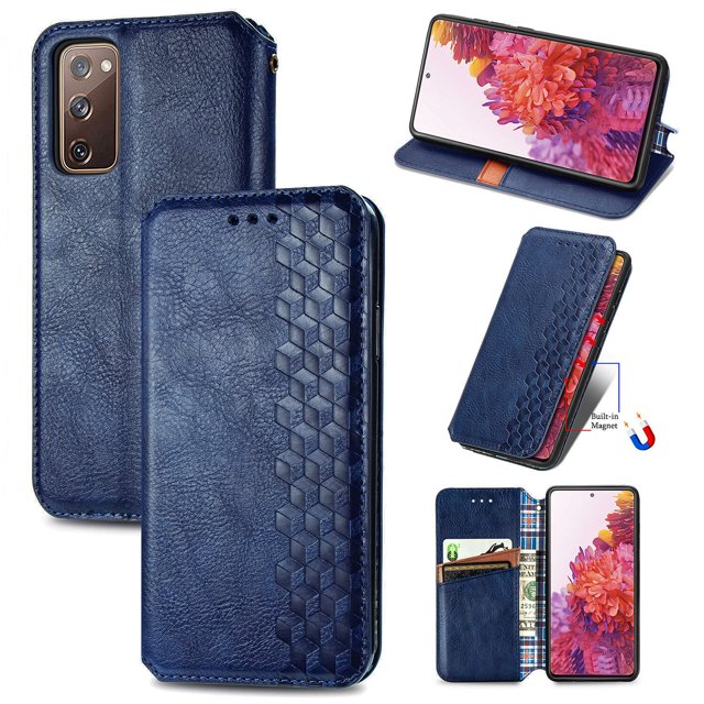 Étui pour Samsung Galaxy S20 FE 5G/4G à Rabat Portefeuille à Rabat Magnétique Protecteur - Bleu
