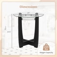 thumbnail image 2 of 2PSC 24" Round Side Table Glass End Table Classic with Tempered Glass Top Cross Black, 2 of 10