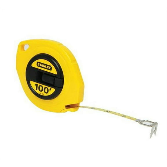 Stanley 34-106 Long Tape Measure, Yellow, 3/8" x 100', Each