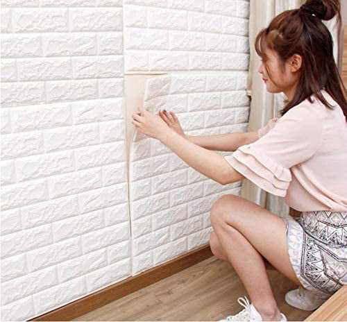 PE Foam 3D Self Adhesive Panels Wall Stickers Home Decor  DIY Embossed Brick 