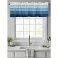 thumbnail image 2 of Blue Wood Grain Valances for Windows, Rod Pocket Kitchen Valance Curtains - Soft & Washable Small Window Treatment for Living Room, Bathroom, Rustic Ombre Wooden Stripes 54x18inch, 1 Panel, 2 of 9