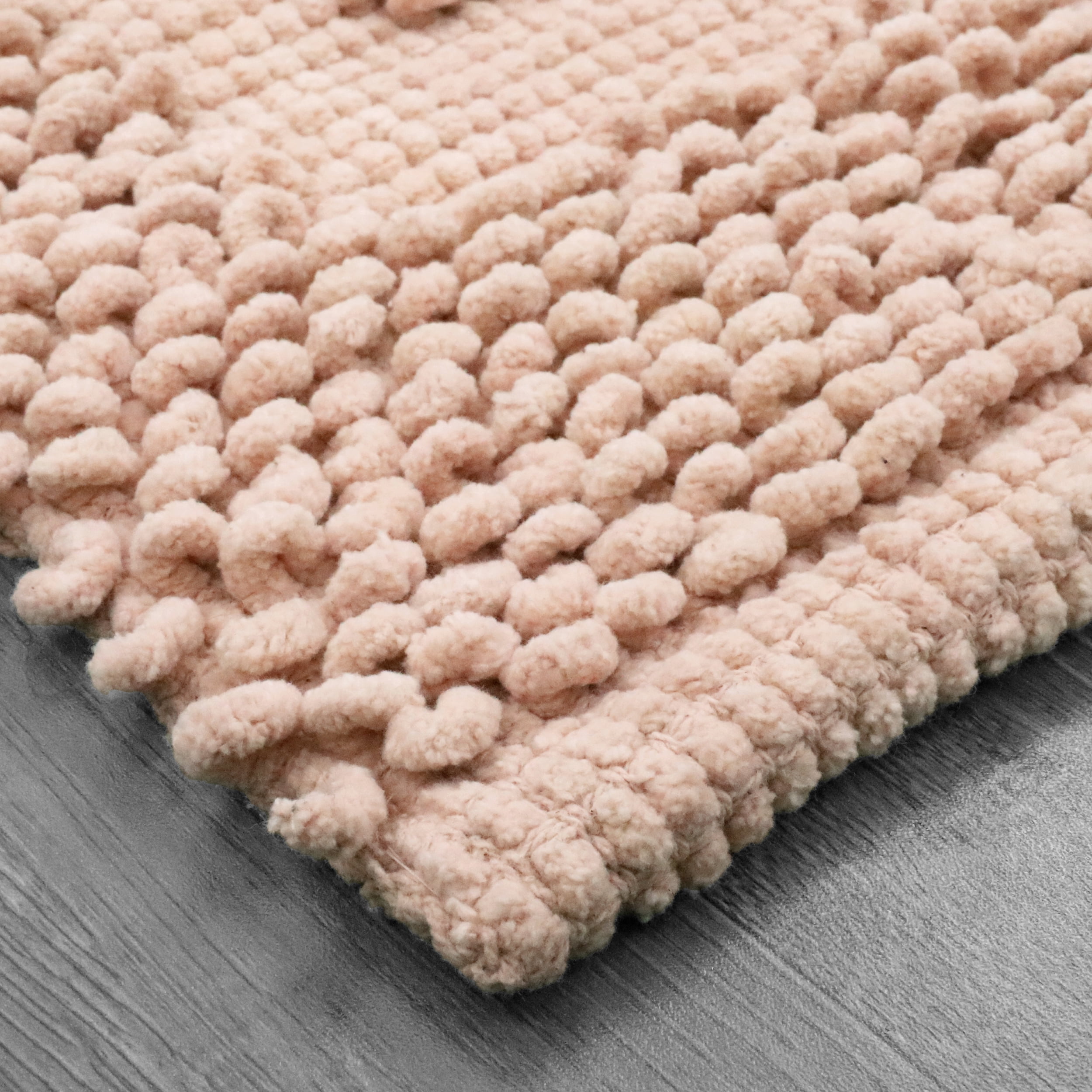 Jean Pierre New York Sophie Border 100% Cotton Bath Mat - Non-Slip Bath Rug - Pink Dusty Rose - 27" x 45"
