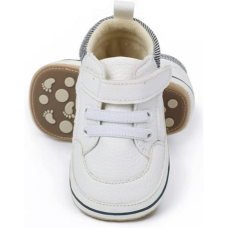 

QWZNDZGR Baby Boys Girls Anti-Slip Sneakers Soft Ankle Boots Toddler First Walkers Newborn Crib Shoes