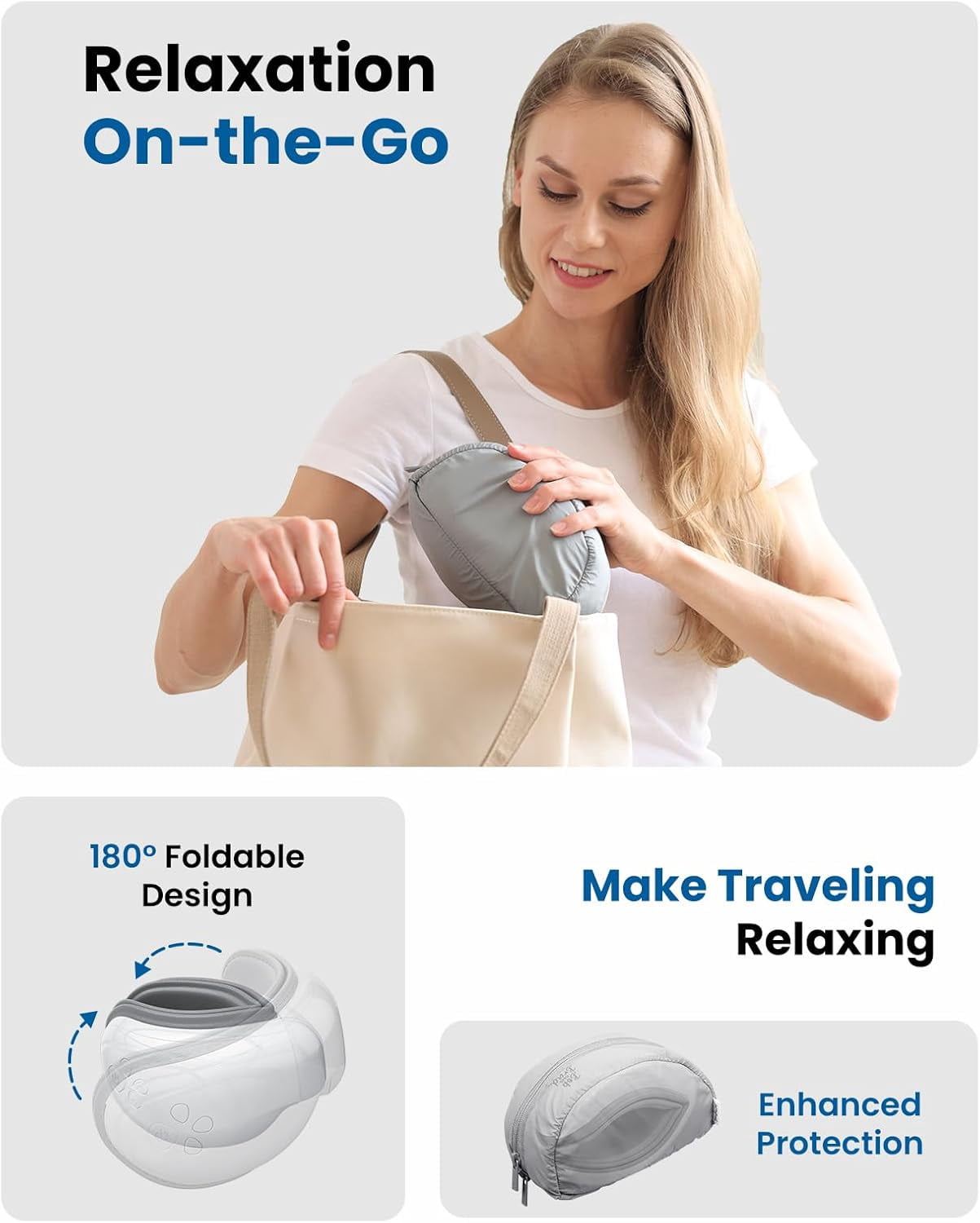 Bob and Brad Eye Massager with Heat and Cooling,Music , EyeOasis 3 Eye Mask for Migraines, Dry Eyes Strain Relief Improve Sleep,Adjustable Heated Face Massager, Idea Gift