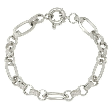 Pori Jewelers Sterling Silver 3+1 Rolo Bracelet