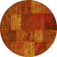 thumbnail image 1 of Ahgly Company Machine Washable Indoor Round Patchwork Yellow Transitional Area Rugs, 6' Round, 1 of 4