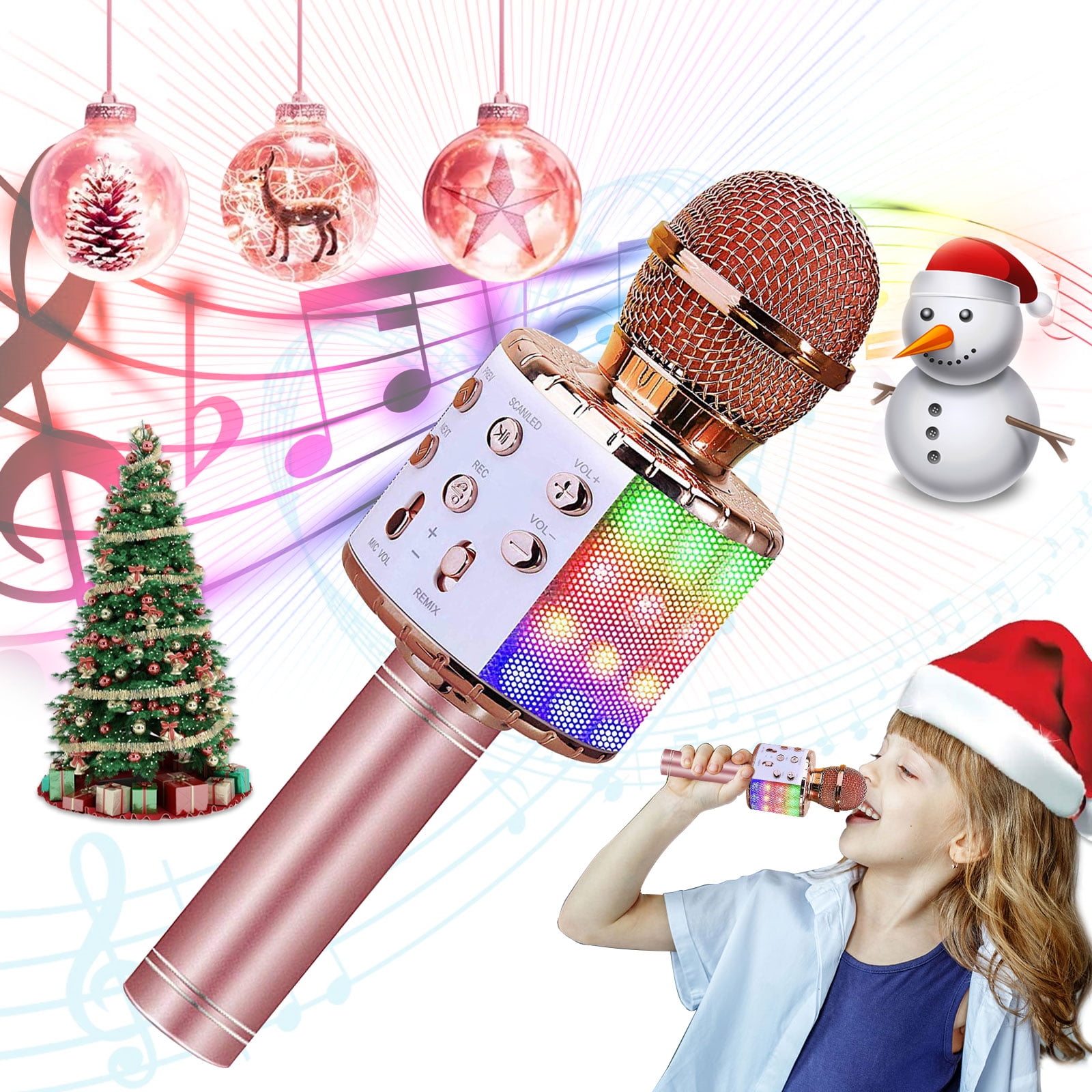 Bluetooth Wireless Karaoke Microphone, TSV Portable Handheld Smartphone