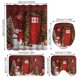 thumbnail image 3 of Juego De Cortina De Ducha Navideña Con Asiento De Inodoro Antideslizante Y Alfombrilla De Baño. Decoración De Baño De 4 Piezas. Navidad 2, 3 of 4