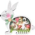 thumbnail image 1 of CHAO Adornos de madera del conejito de Pascua - blanco, estatua del conejito de madera, decoración del conejito de la lámpara, decoración de la mesa de Pascua, decoración de primavera, 1 of 5