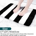 thumbnail image 3 of PiccoCasa Microfiber Striped Bathroom Rugs Non Slip Black&White 17"x24", 3 of 7