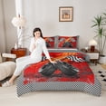 thumbnail image 4 of Castle Fairy Geometric Checkered Flag Full Size Comforter Sets,Racing Car Bedding Sets, 4 of 8