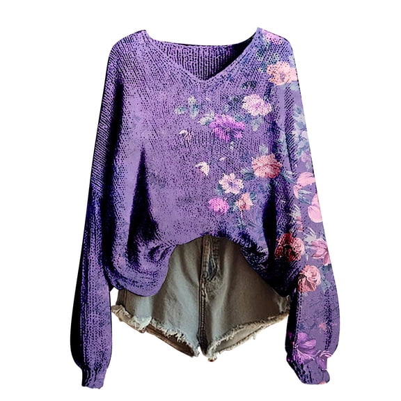 Bovemsi Womens Sweaters Knitted Pullover Sweater For Women Fashion Long Sleeve Blouse Winter Warm Layer Top Daily Going Out Shirts Fall Sweaters