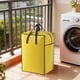 thumbnail image 5 of Bolsa organizadora de gran capacidad para guardar colchas | Plástico amarillo no tejido, plegable, para ropa de cama y mantas, con asas reforzadas y cremallera bidireccional, tallas S/M/L para, 5 of 6
