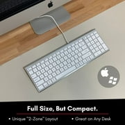 Macally Keyboard for Mac and Windows - Compatible with Apple Wired Keyboards - Slim, Space-Saving Design USB 98 Keys Keyboard with Numeric Keypad for Laptop, MacBook, iMac - ACEKEY2MA