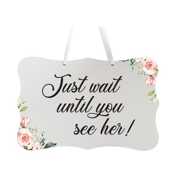 LifeSong Milestones Wedding Wall Hanging Signs For Ceremony And Reception For Couples - Just Wait