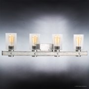 Urban Ambiance Luxury Farmhouse Bath Fixture, Size: 8-1/2H x 32-7/8W, with Urban Industrial Style Elements, Galvanized Steel Finish, UHP2487