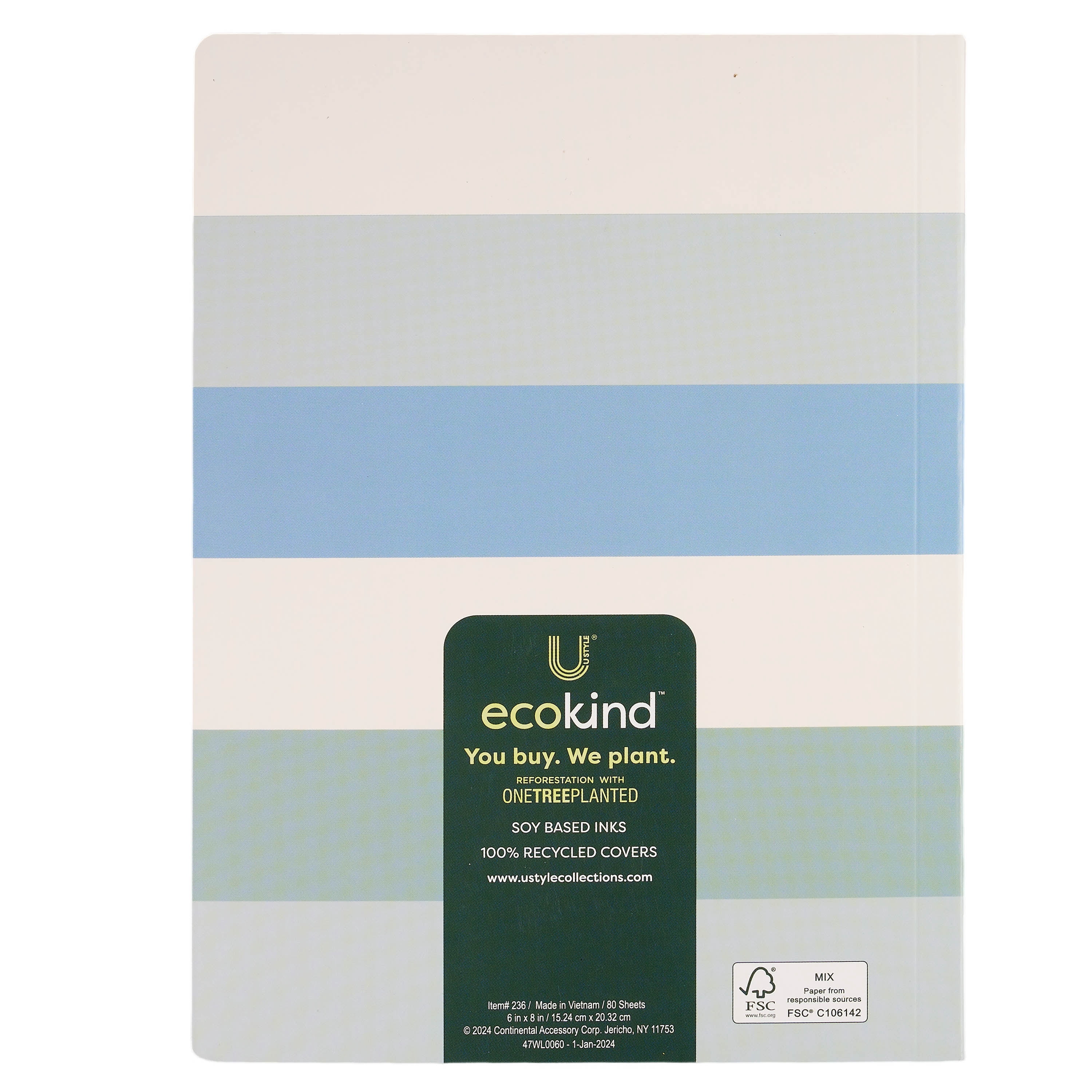 (3 pack) Ecokind by U Style Softcover 6” x 8” Journal, 80 Sheets, Happy Flower