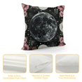 thumbnail image 4 of Nawypu Flower Throw Pillow Covers Moon Phases Pretty Moonlit Garden Botanical Floral Vines Pink Black Comfortable Decorative Bedroom Apartment Sofa Square Cushion Covers, 4 of 5