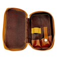 thumbnail image 2 of Genuine Leather Double Edge Safety Razor Zippered Travel Case with Compartment for Blades --- from Parker Safety Razor SADDLE BROWN, 2 of 3