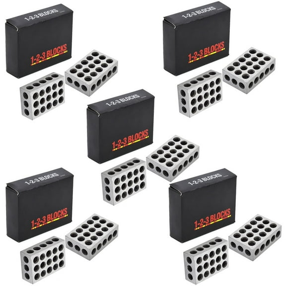 findmall High Precision 1-2-3 Blocks 23 Holes .0002" Machinist 123 Jig 5 Matched Pair