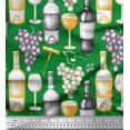 thumbnail image 1 of Soimoi Velvet Fabric Grapes,Wine Glass & Bottle Fabric Prints By Yard 58 Inch Wide, 1 of 1