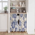 thumbnail image 6 of Geometric Flower Kitchen Curtains 54 Inch Length, Vintage Country Floral Blue Grey on Linen Tiers Curtains for Bathroom Bedroom Cafe, Light Filtering Small Window Treatment Drapes 2 Panels 42"Wx54"L, 6 of 8