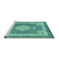 thumbnail image 2 of Ahgly Company Machine Washable Indoor Rectangle Medallion Turquoise Blue Traditional Area Rugs, 6' x 9', 2 of 4