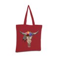 thumbnail image 2 of Awkward Styles Cow Skull Canvas Tote Bag Bull Skull Flowers Shopper Sugar Skull Reusable Grocery Bag for Day of the Dead Dia de los Muertos Gifts Cute Dreamcatcher Skull Bag Floral Bull Skull Tote Bag, 2 of 5