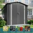 thumbnail image 4 of Storage Shed, Lofka 6x4 Ft Sheds & Outdoor Storage Clearance, Lockable Metal Garden Shed, Tool Shed Tiny House Vertical Outside Storage Building for Backyard, Lawn, Patio, Bike, Dark Gray, 4 of 8