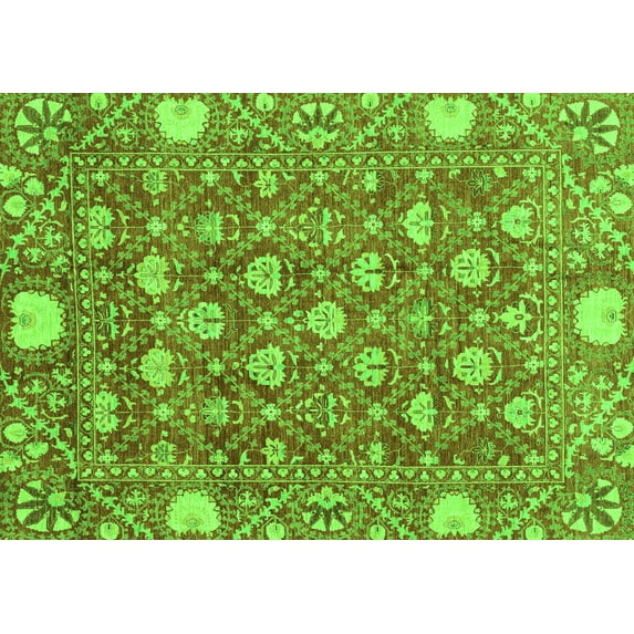 Ahgly Company Indoor Rectangle Abstract Green Modern Area Rugs, 8' x 12'