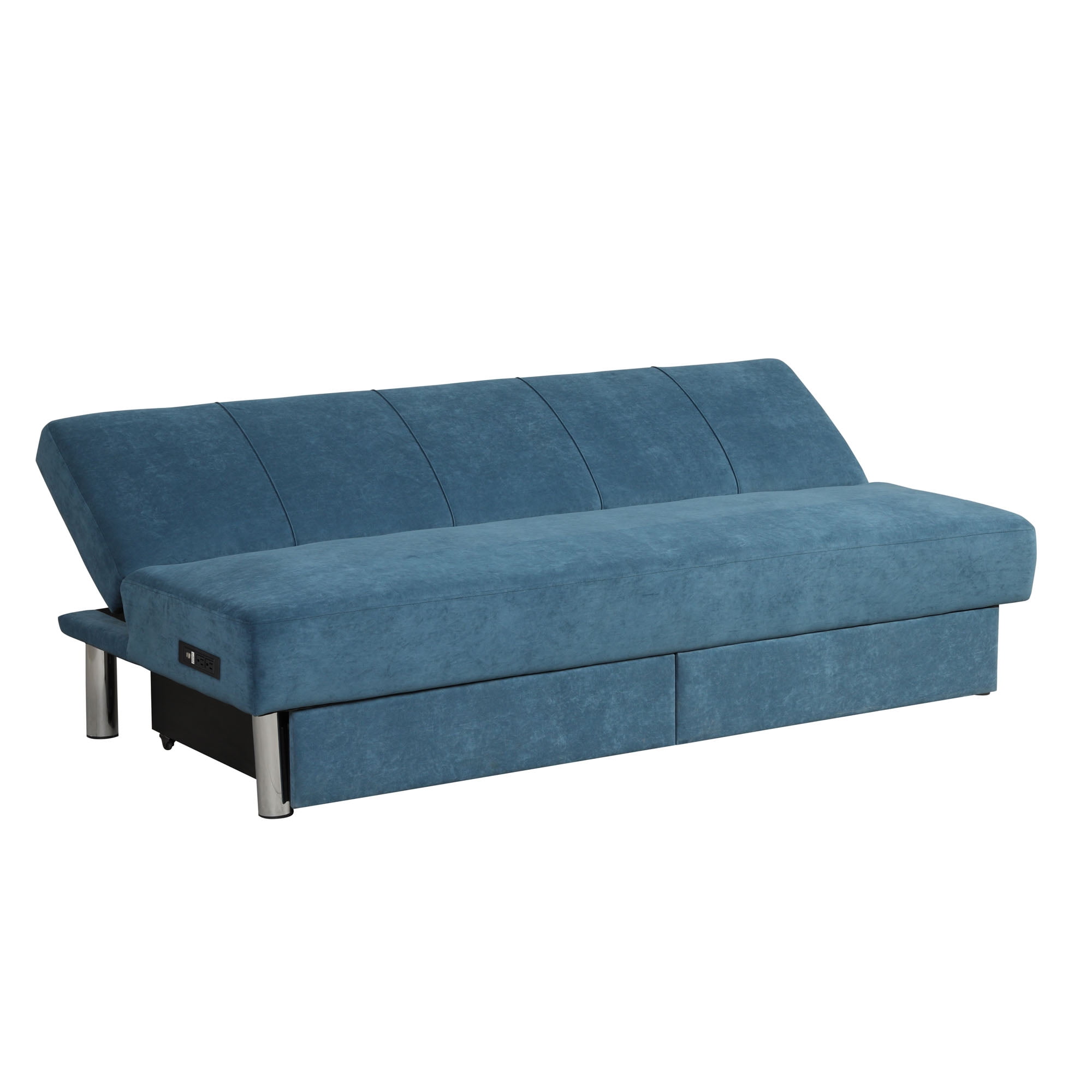 Buy Serta Hathaway Modern Futon with Power and Storage, Aqua Fabric