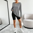 thumbnail image 5 of SUNBS 2 Piece Lounge Set for Women Oversized Long Sleeve T Shirt Matching Cotton Biker Shorts Fall Winter Clothing, Sizes S-3XL, 5 of 8
