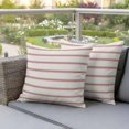 thumbnail image 5 of Pack of 2 Outdoor Pillow Covers 26x26 Inch Waterproof Red Striped Throw Pillow Covers,Decorative Couch Pillow Case Sham Rustic Red Stripe Modern Art Beige Pillowcases Cushion Covers for Patio Garden, 5 of 8