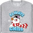 thumbnail image 3 of Frosty The Snowman - Christmas - Always Chill - Men's Crew Neck Fleece Pullover, 3 of 5