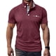 thumbnail image 2 of Mens Casual Manga Corta Botón Abajo Camisas Red Empalme Solapa Camiseta Superior, Poliéster Ligero para el Invierno, 2 of 9