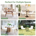 thumbnail image 6 of Dining Chairs Set of 2, Modern PU Leather Ergonomic Mid-Back Kitchen Chairs with Thick Cushions, Armless Sturdy Metal Legs and Adjustable Foot Pads for Dining Room or Breakfast Area (White), 6 of 9