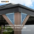 thumbnail image 3 of Sunjoy 11 x 13 ft. Hardtop Gazebo Outdoor Black Steel Gazebo with Skylight for Patio, Garden and Backyard Activities, Black, 3 of 18