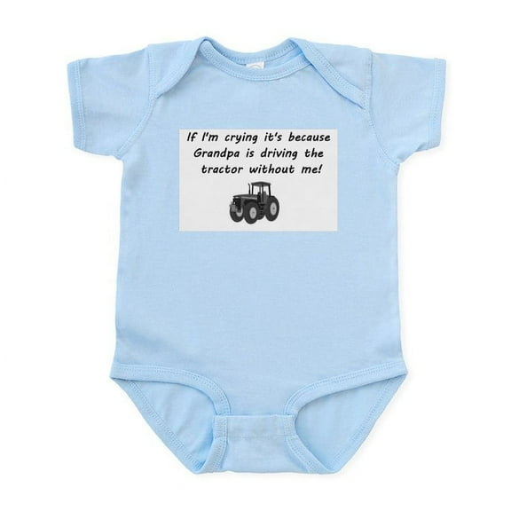 CafePress - Grandpa Driving Tractor Body Suit - Baby Light Bodysuit, Size Newborn - 24 Months