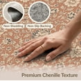 thumbnail image 6 of ODIKA 3'x5' Washable Throw Rug Stain Resistant, Low Profile, Non-Slip Bedside Way Botanical Motif Featuring Ornate Border Vintage Hallways for Entryway, Kitchen, Mudroom, 6 of 7