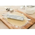 thumbnail image 3 of Fox Run Marble Rolling Pin and Base with Aluminum Handles, White, 2.5" x 17.5" x 3", 3 of 8