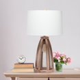 thumbnail image 4 of Lalia Home Wooded Arch Farmhouse Table Lamp with White Fabric Shade, Old Wood, 4 of 4