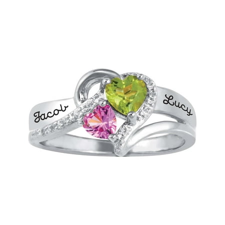 Personalized Family Jewelry Cubic Zirconia Birthstone Everafter Ring available in Sterling Silver, Gold over Silver, Yellow and White (Best Mothers Day Rings)