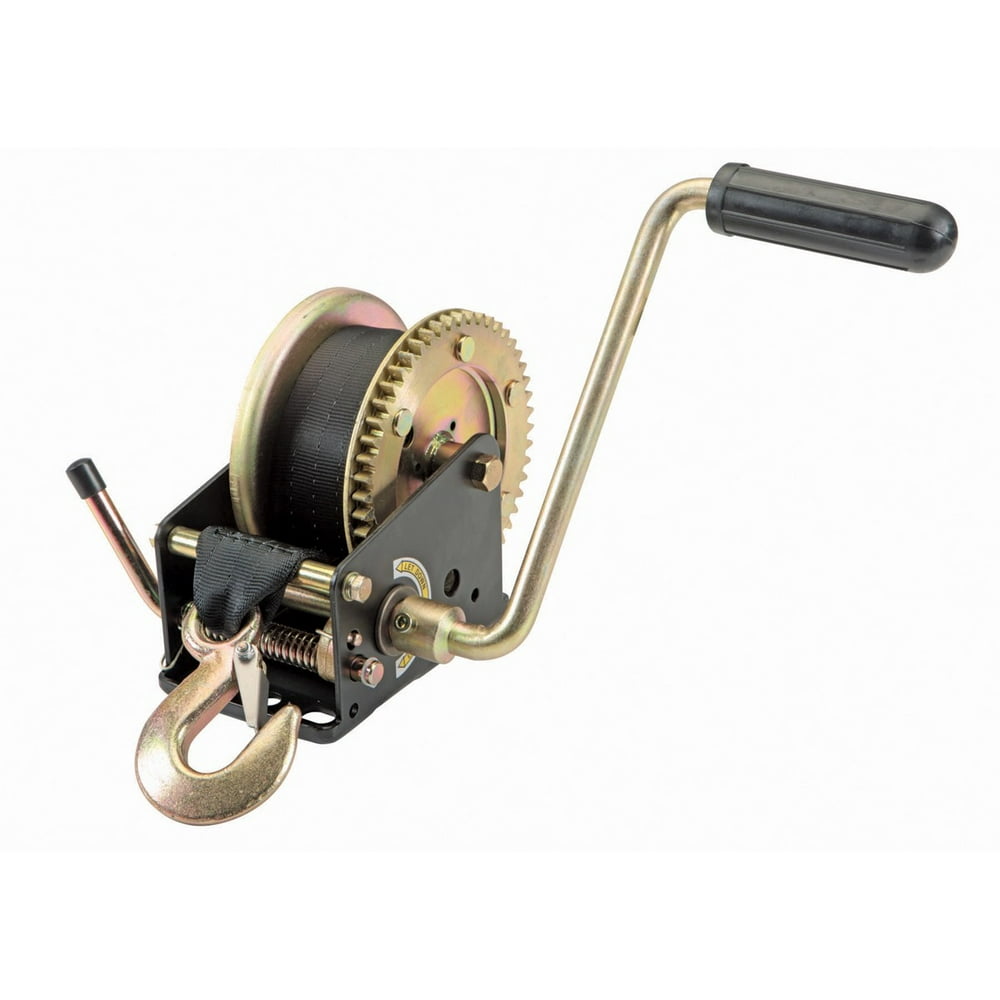 HaulMaster Hand Winch 1200 lb. Capacity Heavy Duty Strap Cable 65115