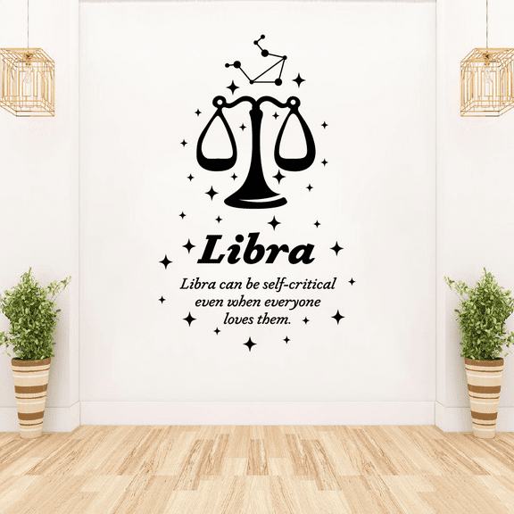 Libra Horoscope Zodiac Air Sign Libra Can Be Self Critical Even When Everyone Loves Them Vinyl Bedroom Wall Decal Sticker Decor Design Kids Adults Girls Boy Bedroom Wall Decoration Size (40x24 inch)