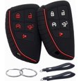 thumbnail image 1 of Funda de goma de silicona para llave compatible con Chevrolet Silverado 1500 Gmc Sierra 1500 2022 2023 (negro con rojo), 1 of 5