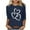 Blue, variant on YanHoo Women 3/4 Sleeve Tops and Blouses 3/4 Sleeve Graphic Tees for Women 3/4 Sleeve Crewneck Loose Fit Top Crewneck Pullover Woman Trendy Tops Sleeve 3/4 Wear To a Party