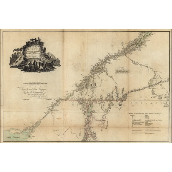 24"x36" Gallery Poster, Map of the Inhabited Part of Canada 1777